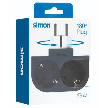 CL610308 ADAPTADOR GIRATORIO 2 TOMAS PLUG SIMON BRICO
