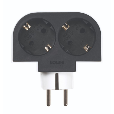 CL610308 ADAPTADOR GIRATORIO 2 TOMAS PLUG SIMON BRICO