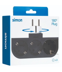 CL610309 ADAPTADOR GIRATORIO 3 TOMAS PLUG SIMON BRICO
