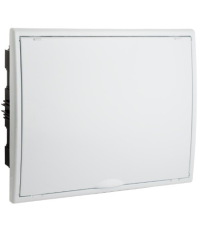 8206 CAJA EMPOTRABLE 2 FILAS 36+4 ELEMENTOS MARCO Y PUERTA BLANCOS 400x320x72mm. ARELOS SOLERA