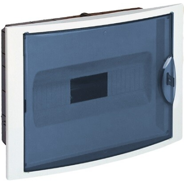 5012PF CAJA EMPOTRABLE 14 ELEMENTOS MARCO BLANCO Y PUERTA FUME 320x233x75mm. ARELOS SOLERA