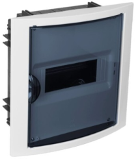 5108PF CAJA EMPOTRABLE 8 ELEMENTOS MARCO BLANCO Y PUERTA FUME 205x233x72mm. ARELOS SOLERA