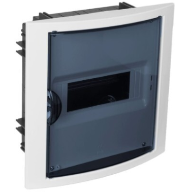 5108PF CAJA EMPOTRABLE 8 ELEMENTOS MARCO BLANCO Y PUERTA FUME 205x233x72mm. ARELOS SOLERA