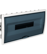 8685PF CAJA EMPOTRABLE 18 ELEMENTOS MARCO BLANCO Y PUERTA FUME 386x225x72mm. ARELOS SOLERA