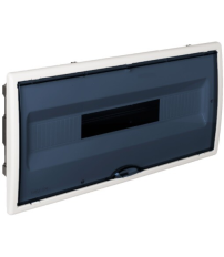 8690PF CAJA EMPOTRABLE 22 ELEMENTOS MARCO BLANCO Y PUERTA FUME 450x222x72mm. ARELOS SOLERA