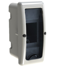 8692PF CAJA EMPOTRABLE 2 ELEMENTOS MARCO BLANCO Y PUERTA FUME 60x130x62mm. ARELOS SOLERA