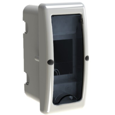 8692PF CAJA EMPOTRABLE 2 ELEMENTOS MARCO BLANCO Y PUERTA FUME 60x130x62mm. ARELOS SOLERA