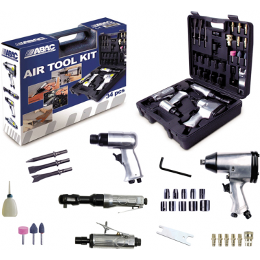KIT HERRAMIENTAS NEUMATICAS AIR TOOL ABAC 34 PIEZAS