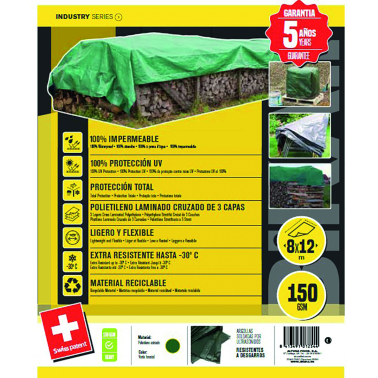 TOLDO POLIETILENO 90GR. 06X10MT VERDE