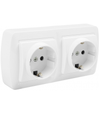 MUR66U BASE DOBLE SCHUKO 2P+T BLANCA SERIE MURAL