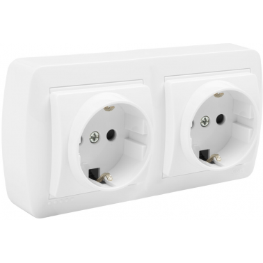 MUR66U BASE DOBLE SCHUKO 2P+T BLANCA SERIE MURAL