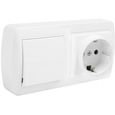 MUR63U BASE SCHUKO + CONMUTADOR ANCHO SERIE MURAL