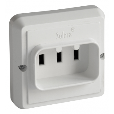 6827K BASE ENCHUFE BIPOLAR CON CONTACTO TIERRA 25A 250V BLANCA SOLERA