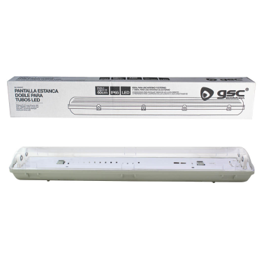 203200019 PANTALLA ESTANCA PARA 2 TUBOS LED T8 150cm GSC