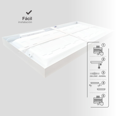 203405018 PANEL SUPERFICIE LED RECTANGULAR  24W 6000K BLANCO KISONGO GSC