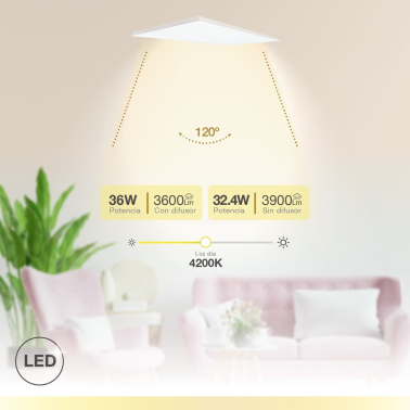 203405019 PANEL SUPERFICIE LED RECTANGULAR  36W 4200K BLANCO KISONGO GSC