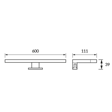 04469 APLIQUE LED BAÑO 13W 4000K NEGRO ROXANA STRÜHM