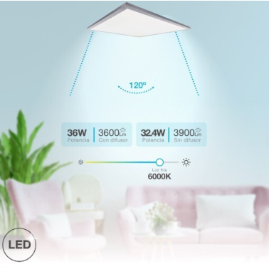 203405038 PANEL LED SUPERFICIE KISONGO 36W 6000K 30x90 NIQUEL GSC