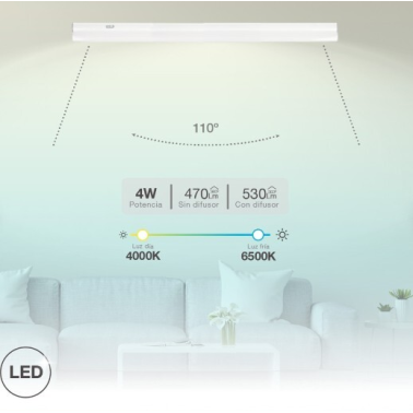 203800079 REGLETA LED T5 4W 4000K-6000K 300mm SILUAS GSC