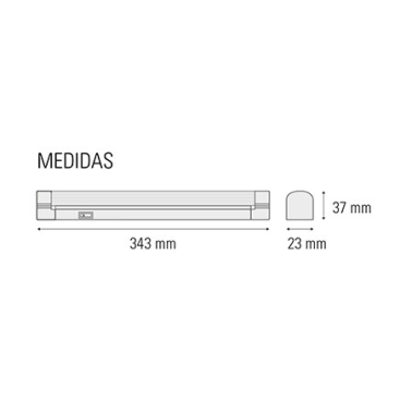 IL230009 REGLETA LED BAJO MUEBLE 6,4W 6000K 343mm SIMON