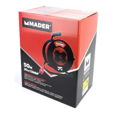 63883 50m EXTENSIBLE ENROLLACABLES 4T C/TAPAS 3x1,5mm 3600W