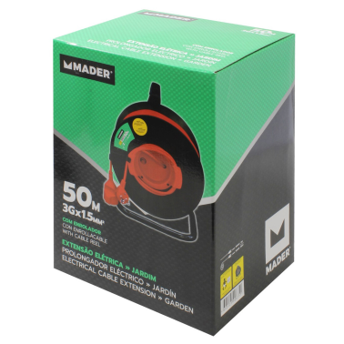 90675 50m EXTENSIBLE ENROLLACABLES EXTERIOR 3x1,5mm MADER