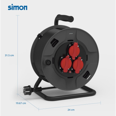 EX922501 20m EXTENSIBLE ENROLLACABLES 3T CON TAPA 3x1,5mm IP55 SIMON BRICO