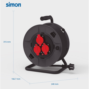 EX922701 15m EXTENSIBLE ENROLLACABLES 3T CON TAPA 3x2,5mm IP55 SIMON BRICO