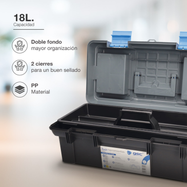 502080001 CAJA DE HERRAMIENTAS 18L 488x245x215mm GSC
