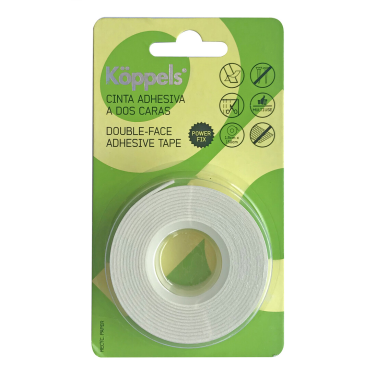 C1004B 1,5m CINTA ADHESIVA DOBLE CARA BLANCA 1,9cm