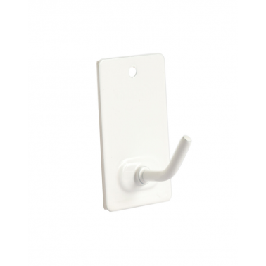 P2001B BL 3ud PERCHA ACERO ADHESIVA BLANCA 26x43mm