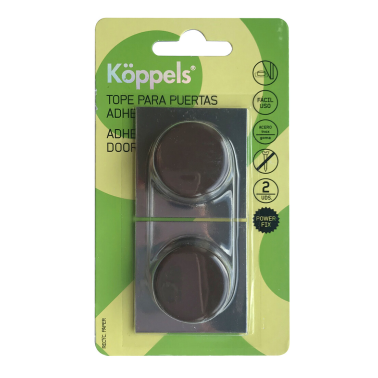 T1001M BL 2ud TOPE REDONDO MARRON ACERO INOX ADHES