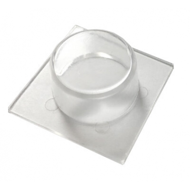 T1001T BL 2ud TOPE REDONDO TRANSP ACERO INOX ADHES