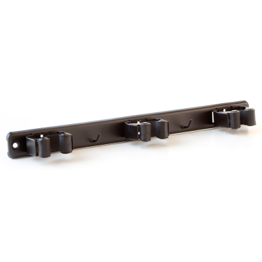 E1008N CUELGA ESCOBAS TRIPLE PINZA NEGRO ADHESIVO O TORNILLO KOPPELS