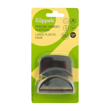 P4005N BL 1ud PERCHA ADHESIVA GRANDE PLASTICA NEGRA KOPPELS