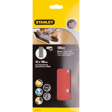 ACC.STA31522 5 LIJAS 93X190 VELCRO G-120