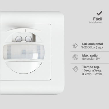 104305002 DETECTOR EMPOTRAR PARED NEKATI BLANCO GSC