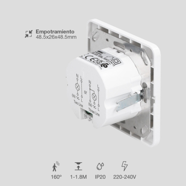 104305002 DETECTOR EMPOTRAR PARED NEKATI BLANCO GSC