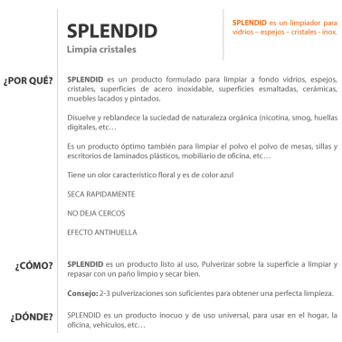 7LS750SP LIMPIA CRISTALES MULTIUSOS SPLENDID 750ml.