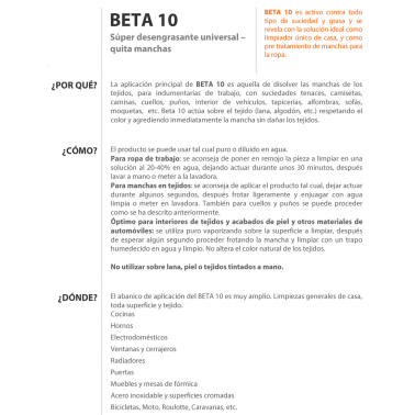 144750 750ml LIMPIADOR QUITAMANCHAS TEJIDOS BETA10