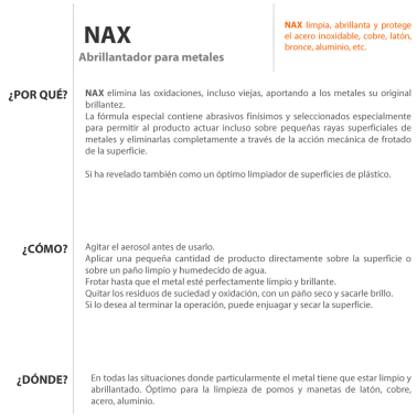 983003 200ml SPRAY ABRILLANTADOR METALES NAX