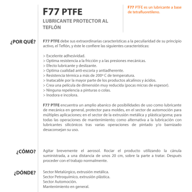 968003 400ml SPRAY GRASA TEFLON LUBRICANTE CON PTFE F77