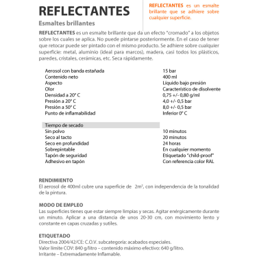 7VH400 SPRAY PINTURA REFLECTANTE DORADA