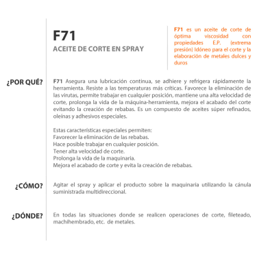 971003 400ml SPRAY DE ACEITE DE CORTE F71
