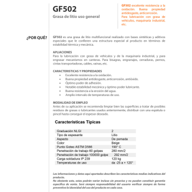 1GD500 500ml GRASA LUBRICANTE DE LITIO GF502
