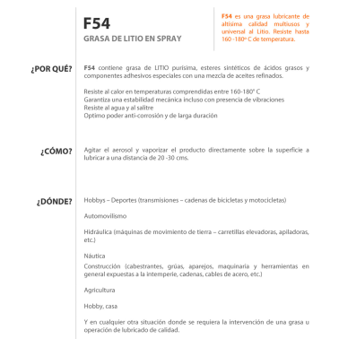 959SDESPPT F54 400ml SPRAY LUBRICANTE GRASA DE LITIO CON DIFUSOR