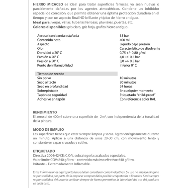 7VC400 SPRAY PINTURA FERRO MICACEO ANTIGUO