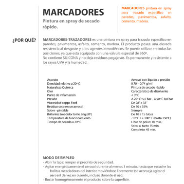 3VD500 SPRAY PINTURA NARANJA FLUORESCENTE 500ml