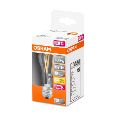 245907 LAMPARA STANDARD FIL LED REGULABLE E27 12W 2700K RETROFIT OSRAM