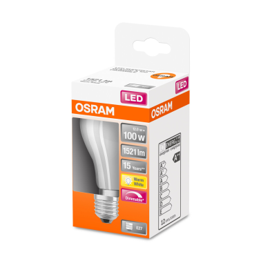 245860 LAMPARA STANDARD FIL LED MATE REGULABLE E27 12W 2700K RETROFIT OSRAM